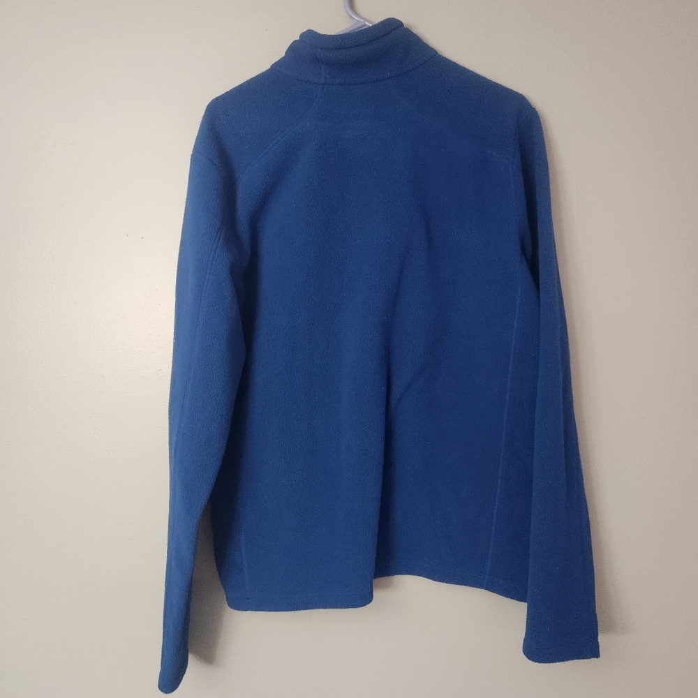 LL Bean Fleece Pullover Mens Medium Blue Long Sleeve Sweater 1/4 Zip Outdoor - Picture 3 of 11